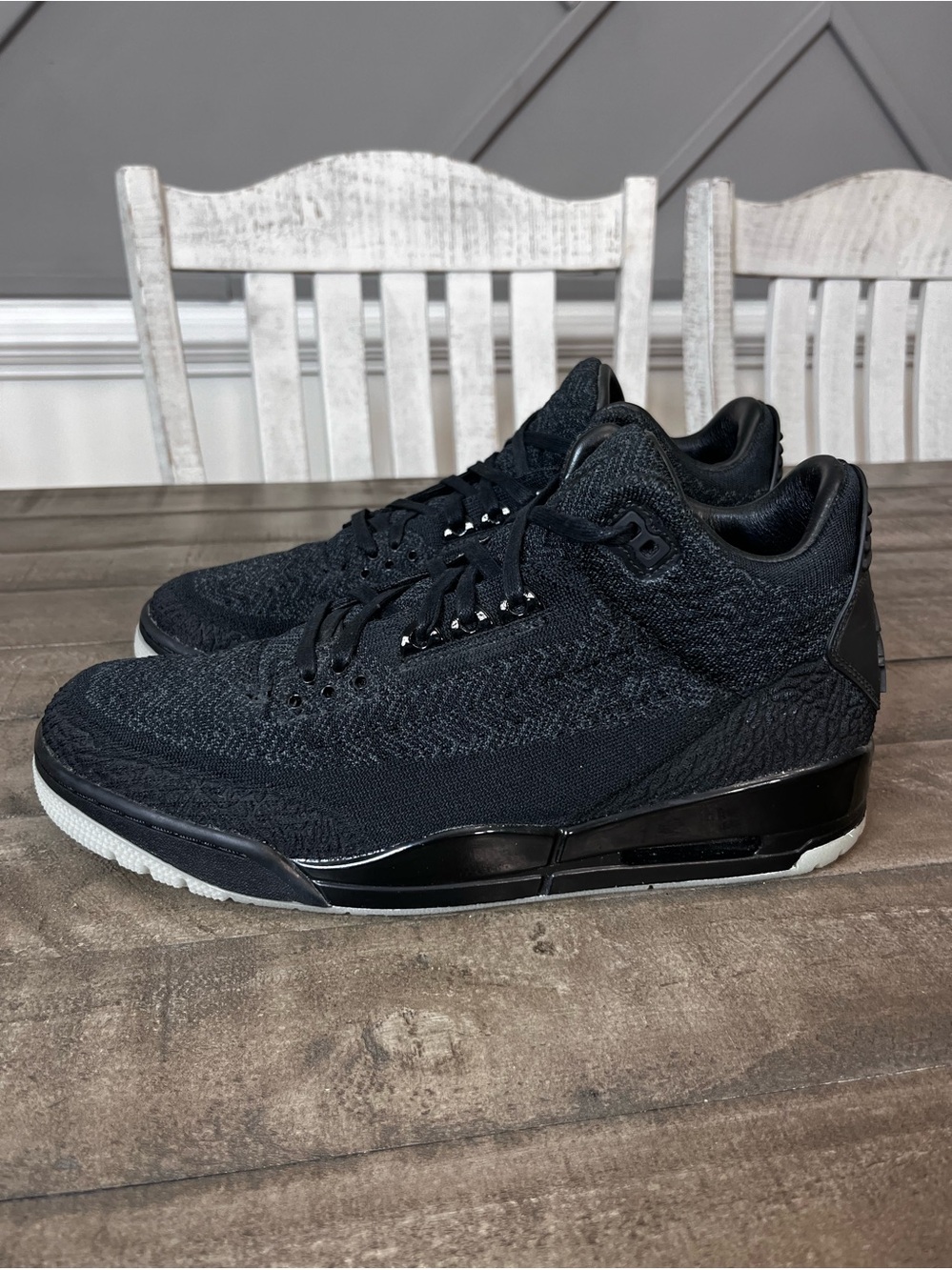 Nike Air Jordan 3 Retro Flyknit Triple Black Cat Glow Promo/Sample Men’s Sz 12